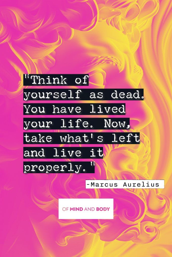 Stoic Quotes on Death - Think of yourself as dead. You have lived your life. Now, take what's left and live it properly.