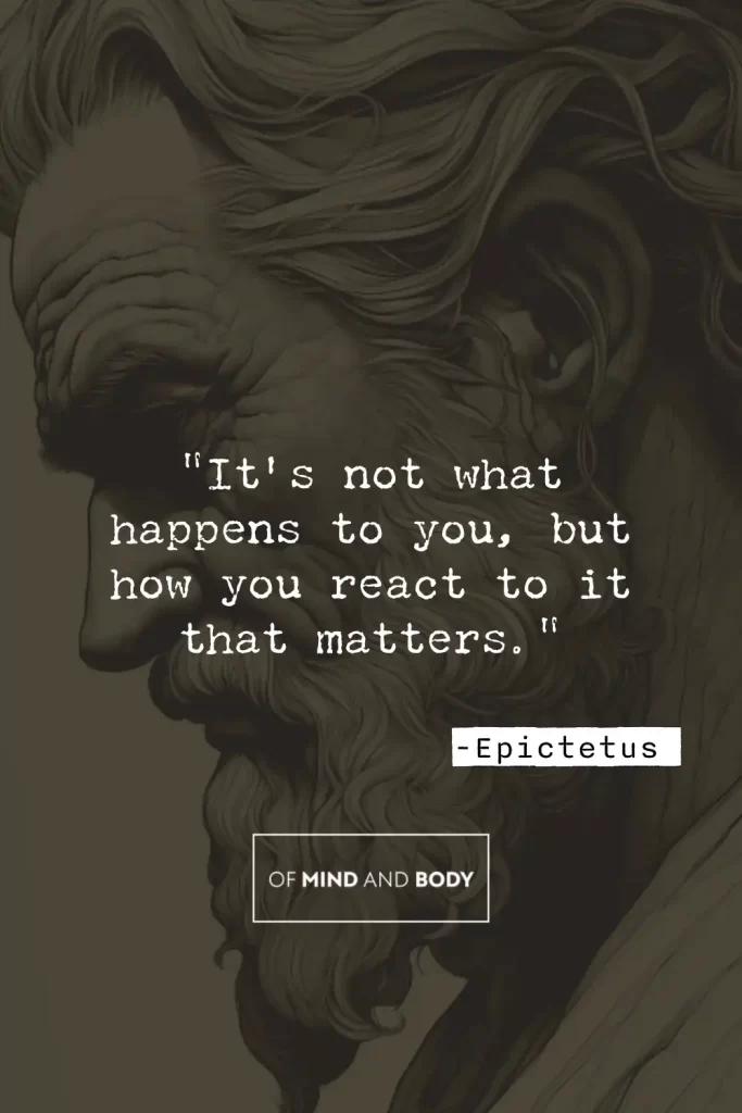 Quotes on Discipline - "It's not what happens to you, but how you react to it that matters."